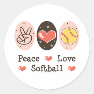 Peace Love Softball Sticker