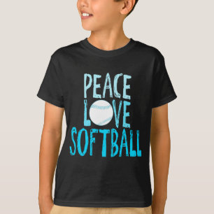 Peace, Love, Softball T-Shirt