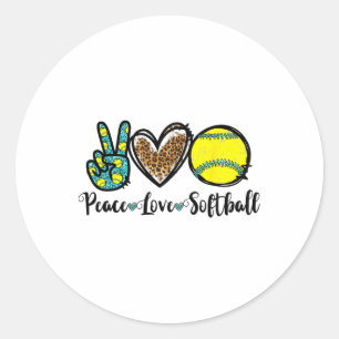 Peace Love Softll For Teen Girls Cute Leopard Soft Classic Round Sticker
