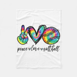 Peace Love Softll Tie Dye Funny Softll Lovers Fleece Blanket