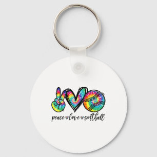 Peace Love Softll Tie Dye Funny Softll Lovers Key Ring