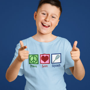 Peace Love Squash Racquet Sports T-Shirt