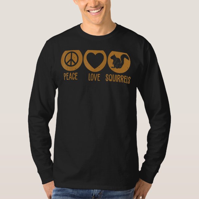 Peace Love Squirrels Animals  Pet   Dog T-Shirt (Front)