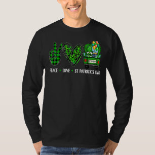 Peace Love St Patricks Day Irish Lucky C  Shamrock T-Shirt