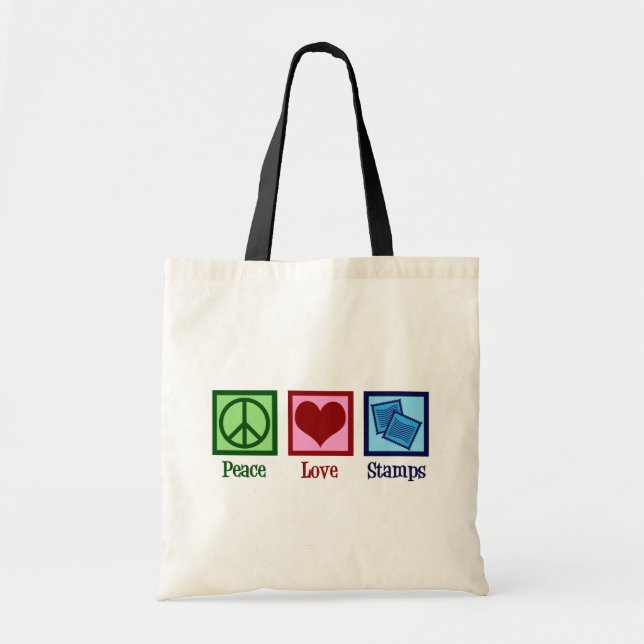 Peace Love Stamps Tote Bag (Front)