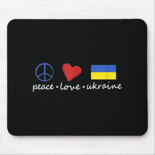 Peace Love Stand With Ukraine Support Stop War Mouse Pad