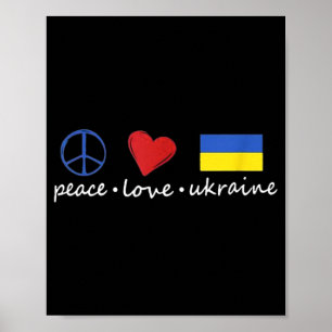 Peace Love Stand With Ukraine Support Stop War  Poster