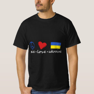 Peace Love Stand With Ukraine Support Stop War  T-Shirt