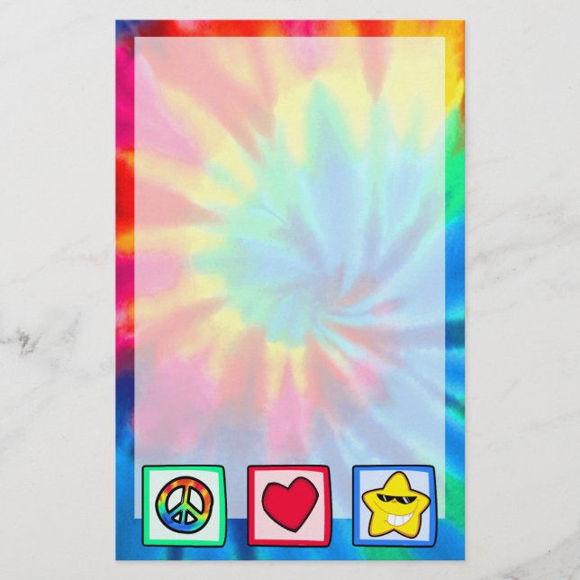 Peace, Love, Stars Stationery (Front)