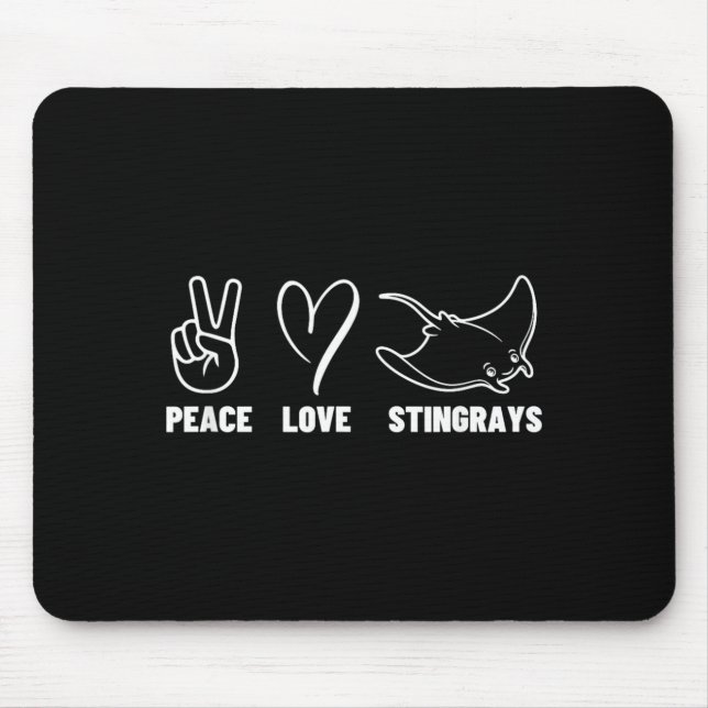 Peace Love Stingrays Men Women Cute Stingray Mouse Pad (Front)
