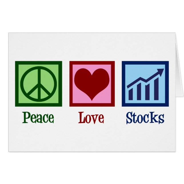 Peace Love Stocks Broker Holiday Card (Front Horizontal)