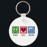 Peace Love Stocks Key Ring<br><div class="desc">Peace Love Stocks. A cool stock market professional gift for a securities exchange broker that works in financial stocks and bonds.</div>
