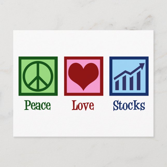 Peace Love Stocks Postcard (Front)