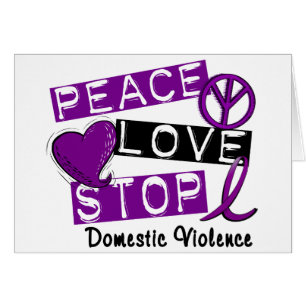 PEACE LOVE STOP Domestic Violence T-Shirts