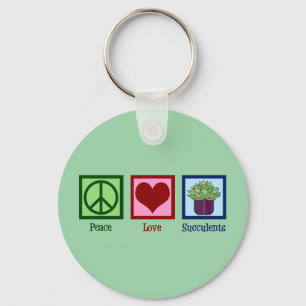 Peace Love Succulents Key Ring