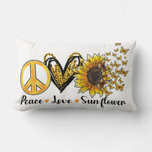 "Peace, Love, Sunflower"  Lumbar Cushion