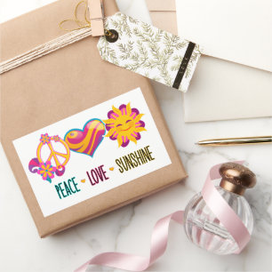 Peace Love Sunshine Rectangular Sticker