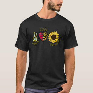 Peace Love Sunshine Sunflower Hippie Sunflower T-Shirt