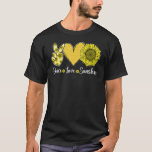 Peace Love Sunshine Sunflower Hippie Sunflower T-Shirt