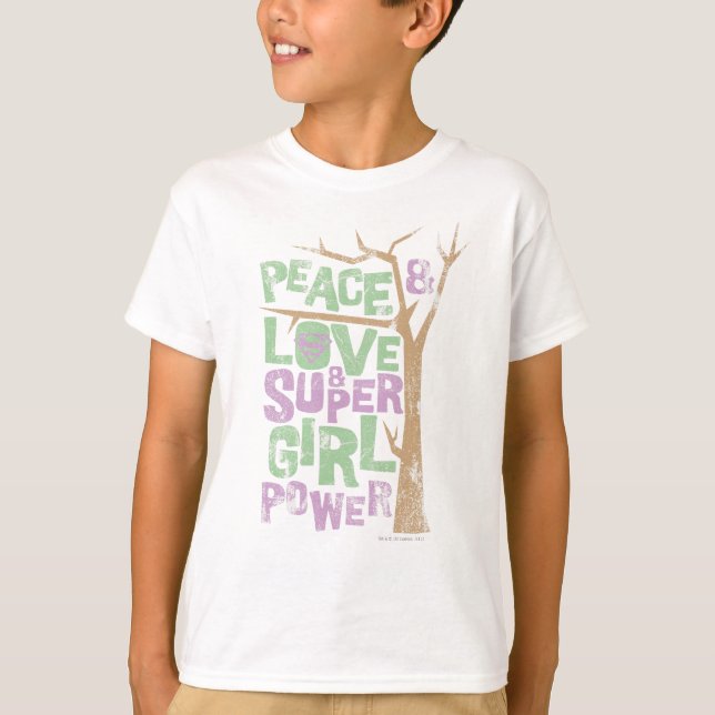 Peace Love & Supergirl Power T-Shirt (Front)
