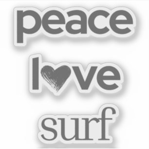 Peace Love Surf Life   Coastal Beach Surfing Vinyl