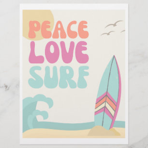 Peace, Love, Surf Sign   Surf Party Sign   Beach