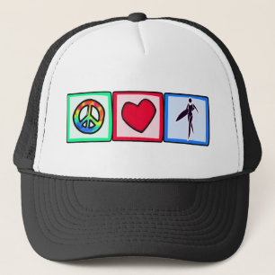 Peace, Love, Surfer Girls Trucker Hat