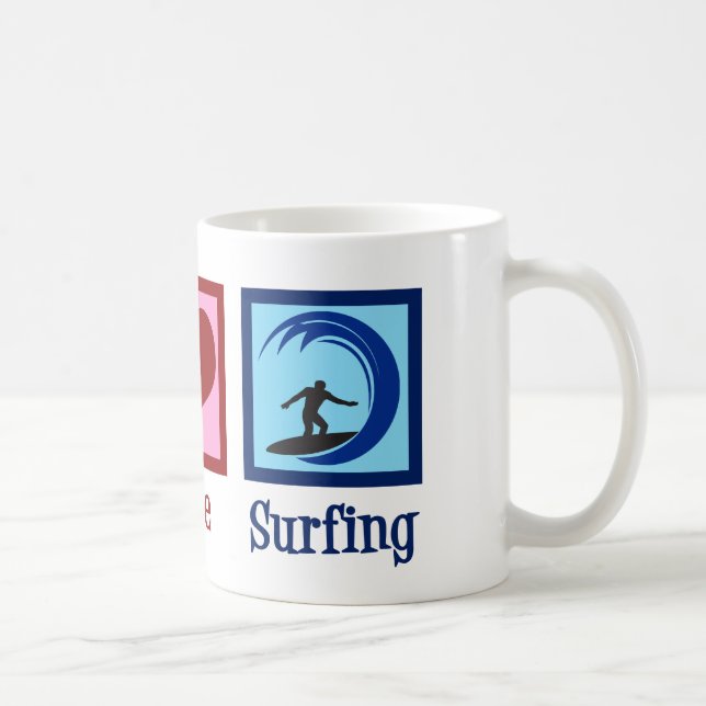 Peace Love Surfing Coffee Mug (Right)