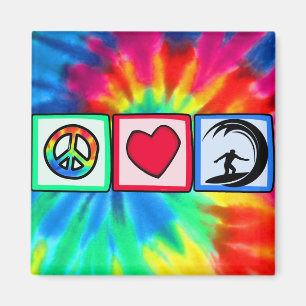 Peace, Love, Surfing Magnet