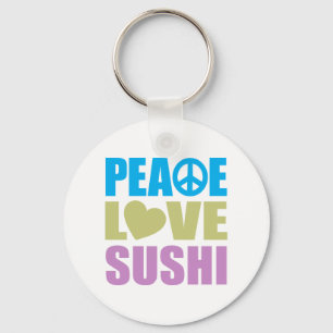 Peace Love Sushi Key Ring