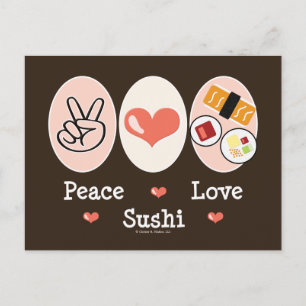 Peace Love Sushi Postcard