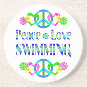 Peace Love Swimming Coaster