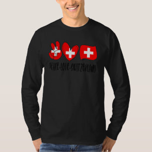 Peace love Switzerland International peace day For T-Shirt