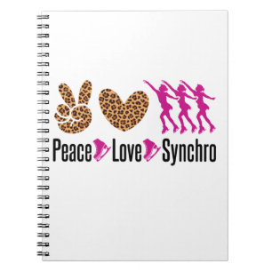 Peace Love Synchro Synchronised Skating Notebook