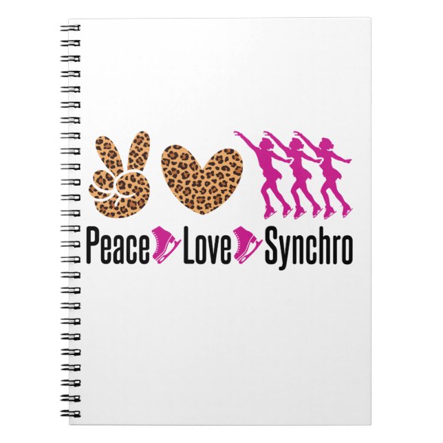 Peace Love Synchro Synchronized Skating Notebook (Front)