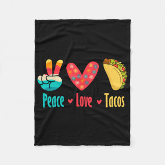 Peace Love Tacos Cinco De Mayo  Fleece Blanket