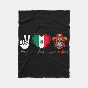 Peace Love Tacos Cinco De Mayo Mexican Fun Fleece Blanket