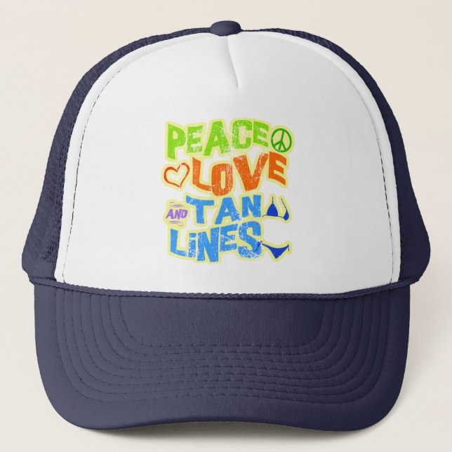 Peace Love Tan Lines Trucker Hat (Front)