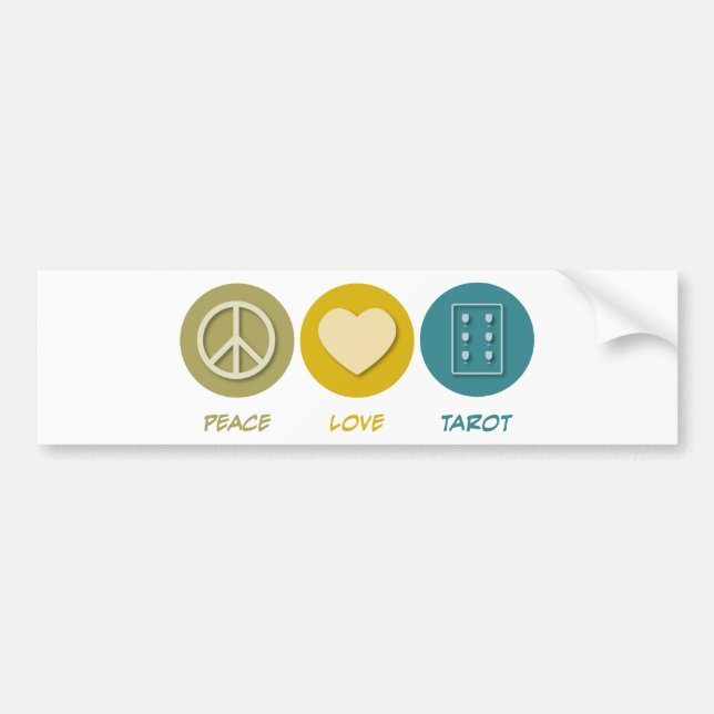 Peace Love Tarot Bumper Sticker (Front)