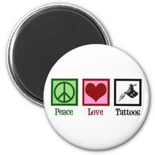 Peace Love Tattoos Cute Tattoo Artist Gun Magnet