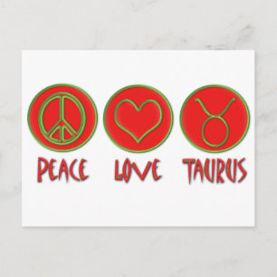 Peace Love Taurus Postcard