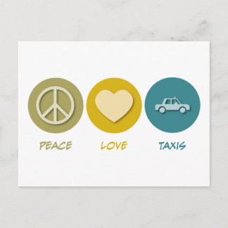 Peace Love Taxis Postcard