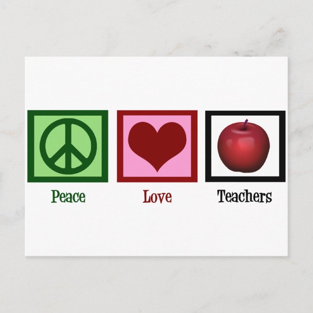 Peace Love Teachers Postcard (Front)