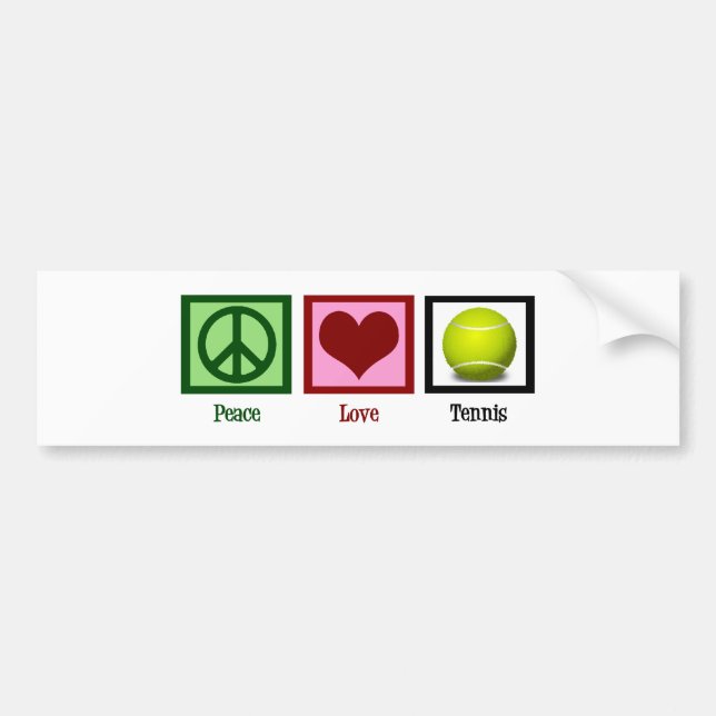 Peace Love Tennis Bumper Sticker (Front)