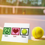 Peace Love Tennis Card<br><div class="desc">Are you the tennis pro at your high school or college? Show it off.</div>