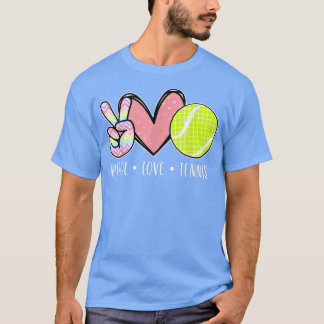 Peace Love Tennis Cute Design for Women Teen Girl  T-Shirt