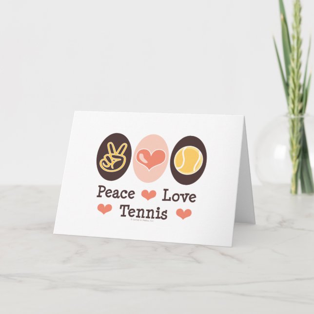 Peace Love Tennis Greeting Card (Front)