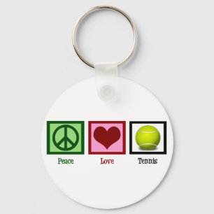 Peace Love Tennis Key Ring