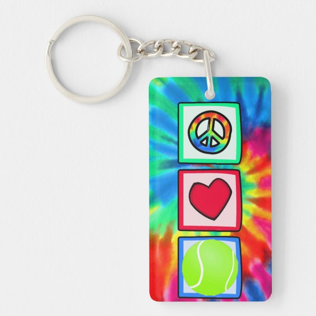 Peace, Love, Tennis Key Ring (Front)