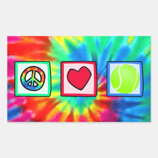 Peace, Love, Tennis Rectangular Sticker (Front)